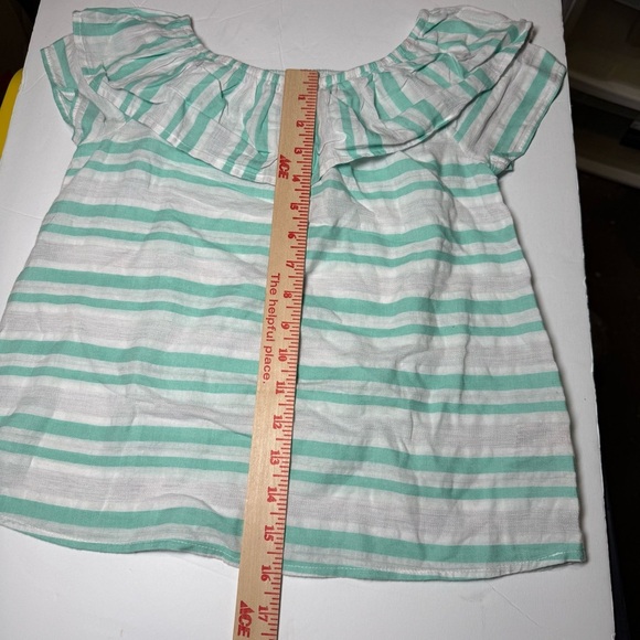 Cat & Jack Girls Sleeveless Top Striped Turquoise White Size Medium 7/8 Summer - Picture 3 of 7